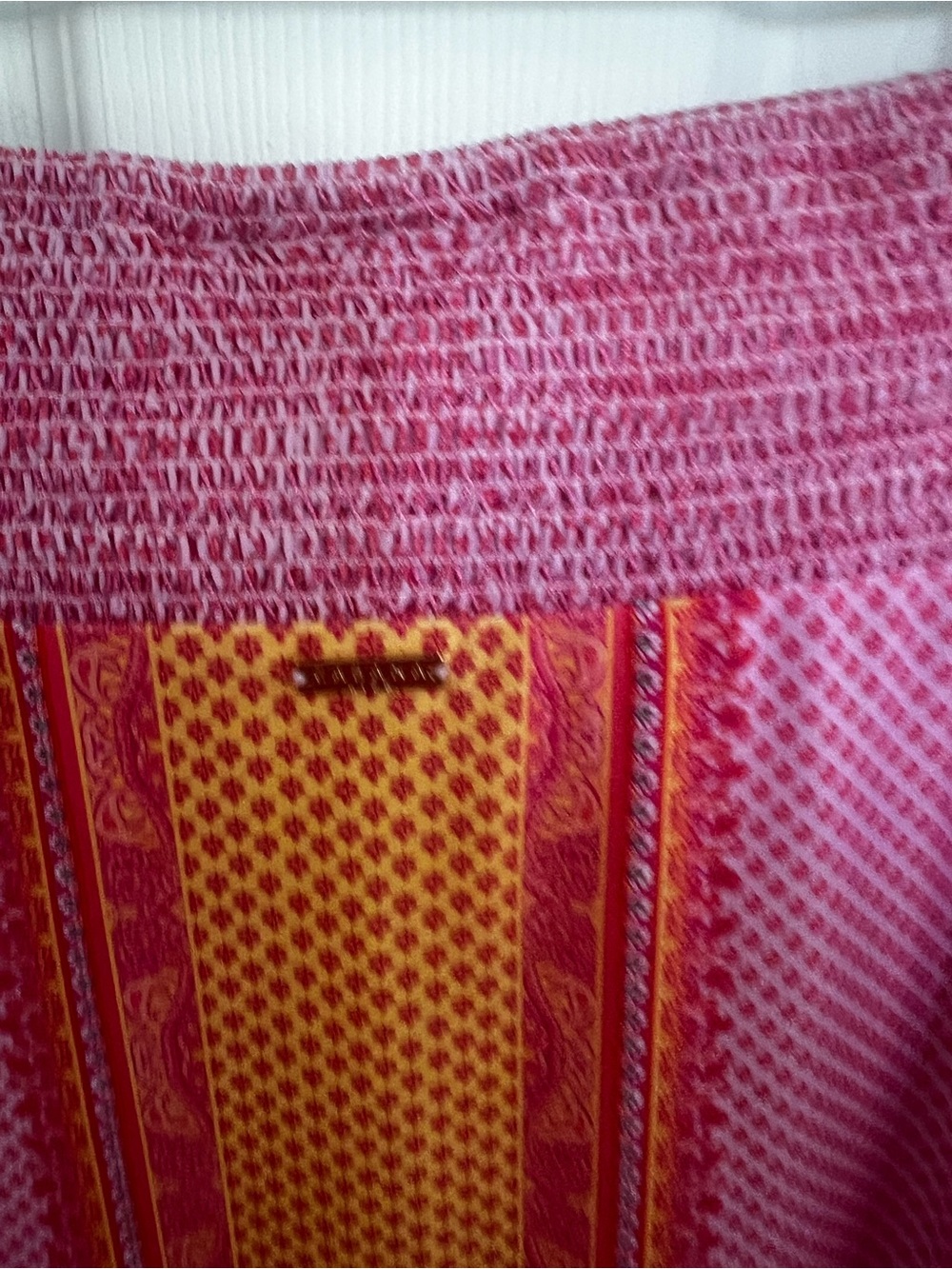 Cabana Life Pink and Orange Off-Shoulder Mini Dress - Picture 11 of 15